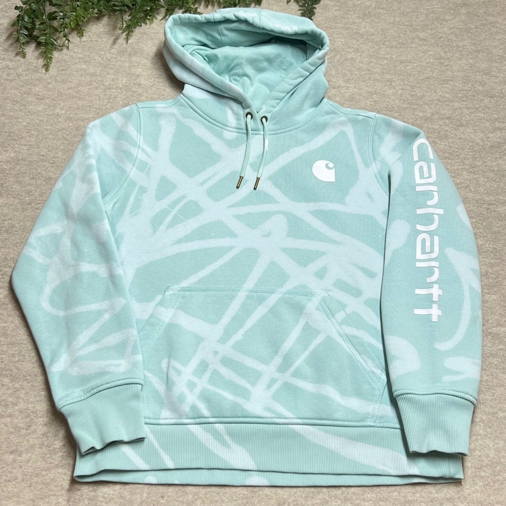 Carhartt Upcycled Artistic Tie Dye Grf Hoodie Sz M Streetwear Workwear Utility